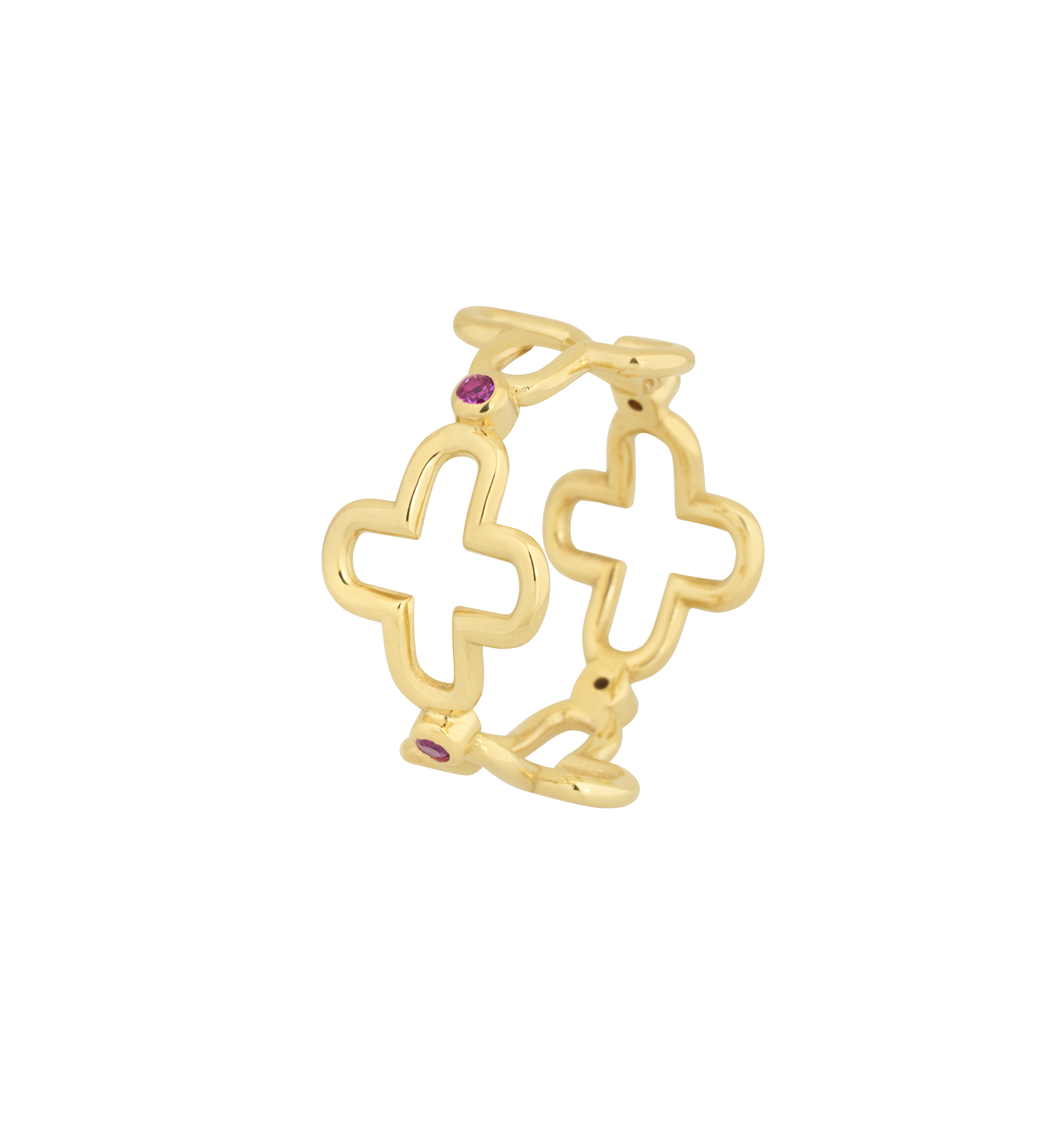BYZANTIUM MULTIPLE CROSSES - RUBY RING