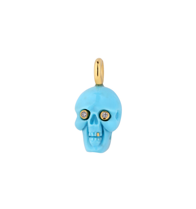 Turquoise Brilliant Skull Pendant