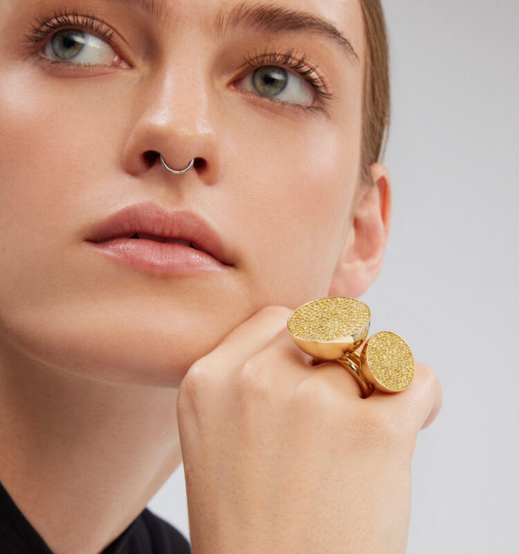 CYCLOS YELLOW DIAMOND RING - 25MM