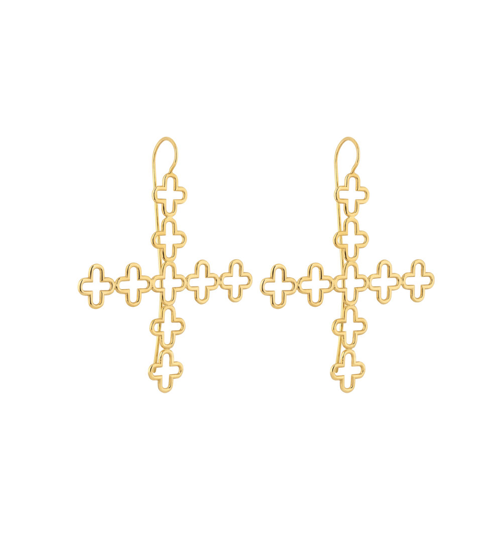 Byzantium multiple cross earrings