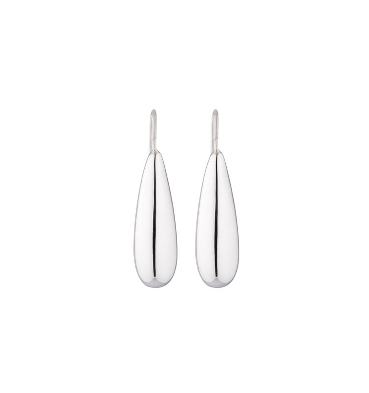 Long Silver Drop Earrings