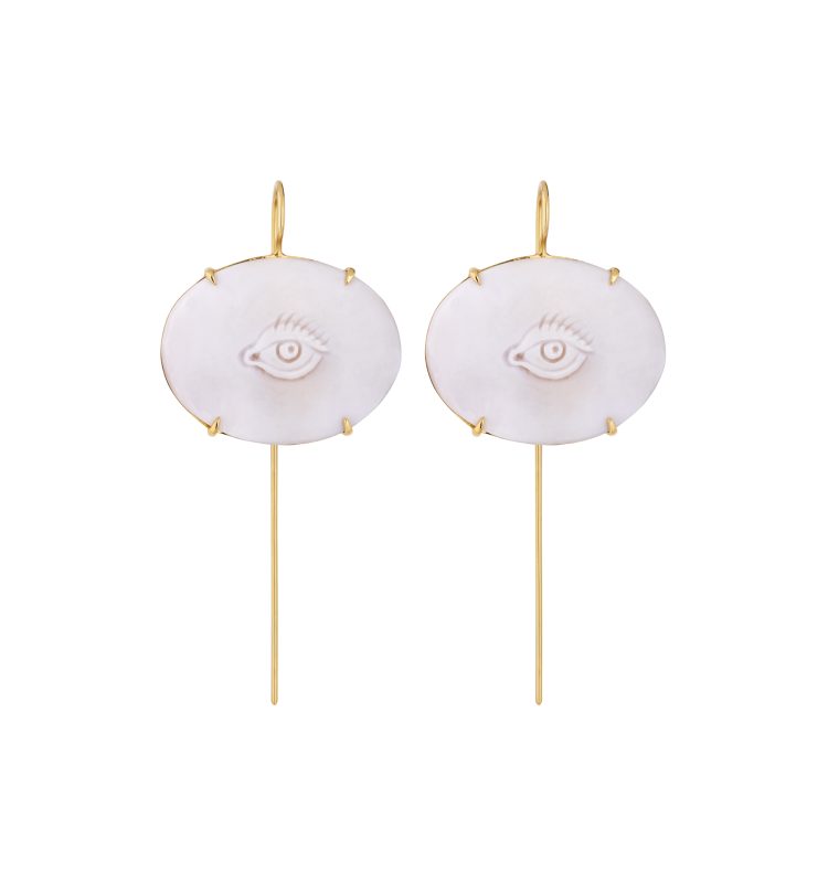 Gold Wire Eye Earrings