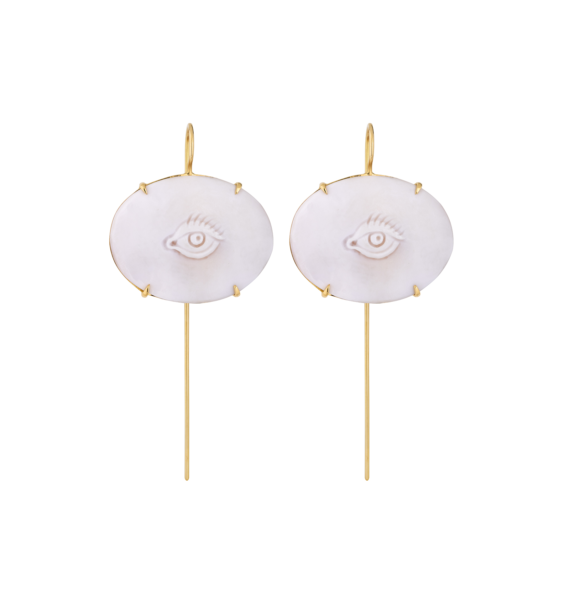 Gold Wire Eye Earrings