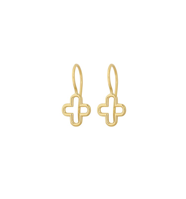 Byzantium small cross earrings