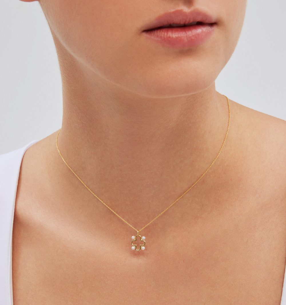 Byzantium square necklace with pearls - Image 2