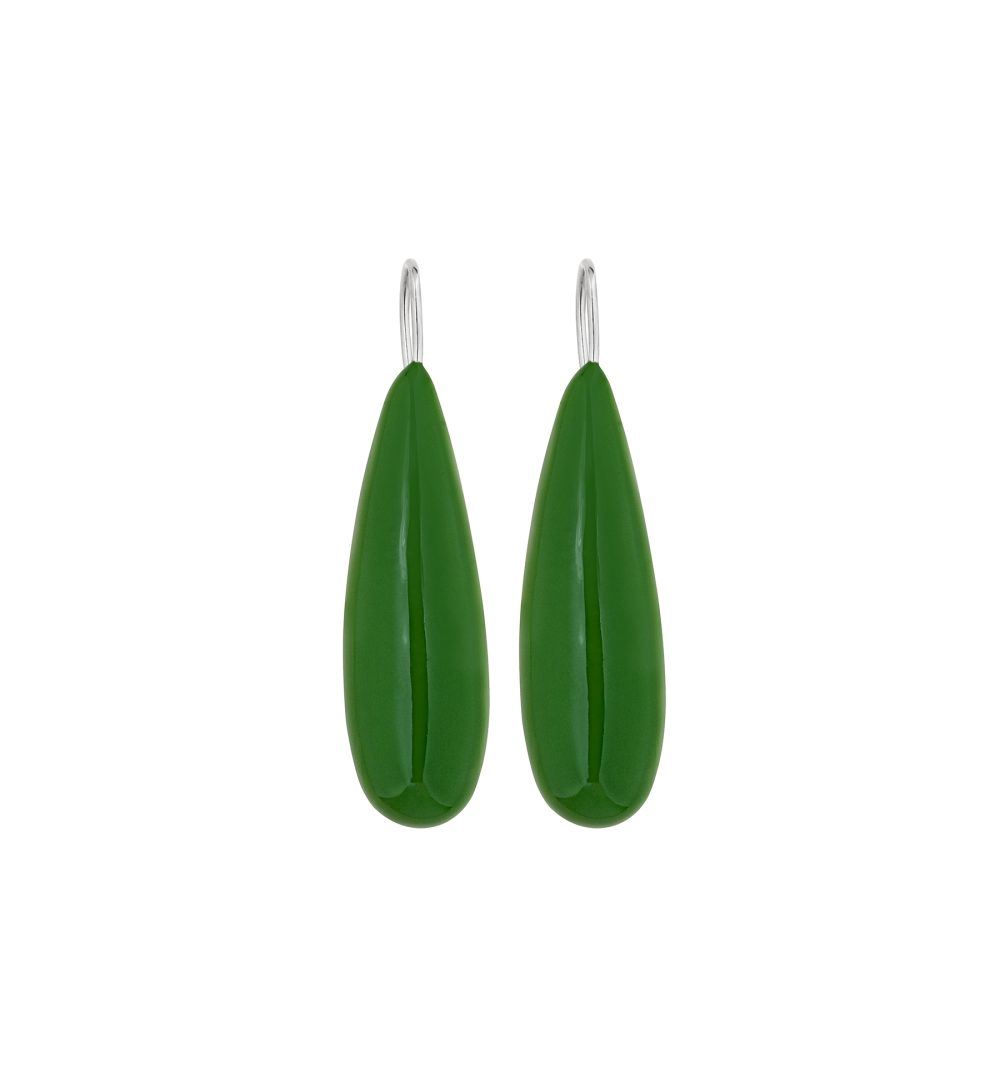 Large Forest Green Fully Colored Drops Earrings