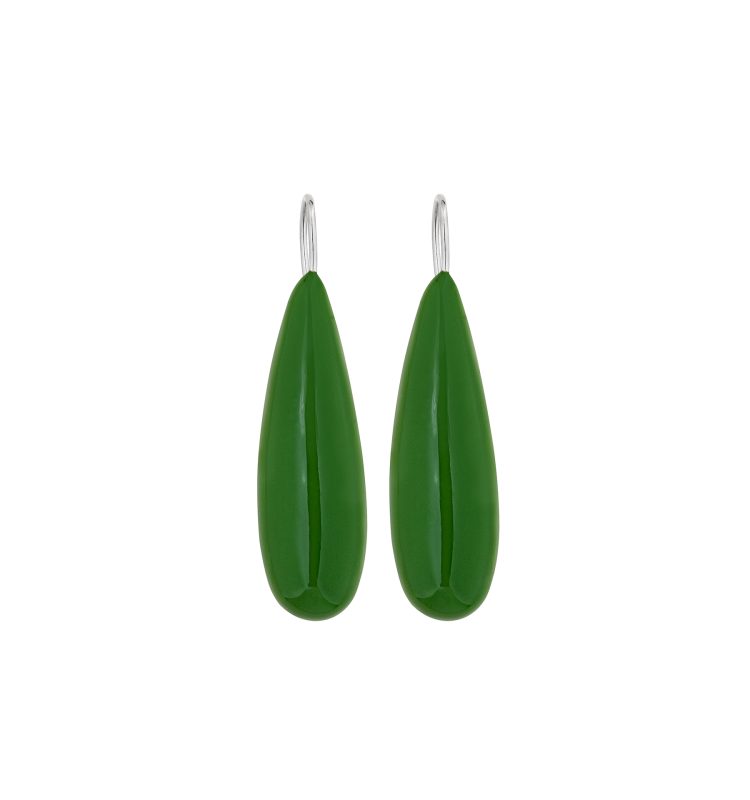 Large Forest Green Fully Colored Drops Earrings