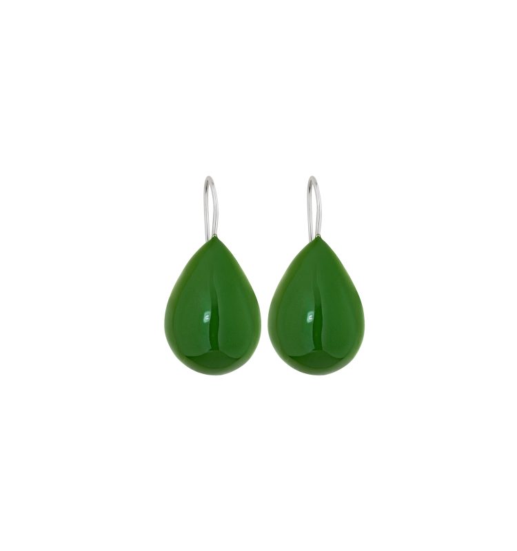 Classic Forest Green Fully Colored Drop Earrings