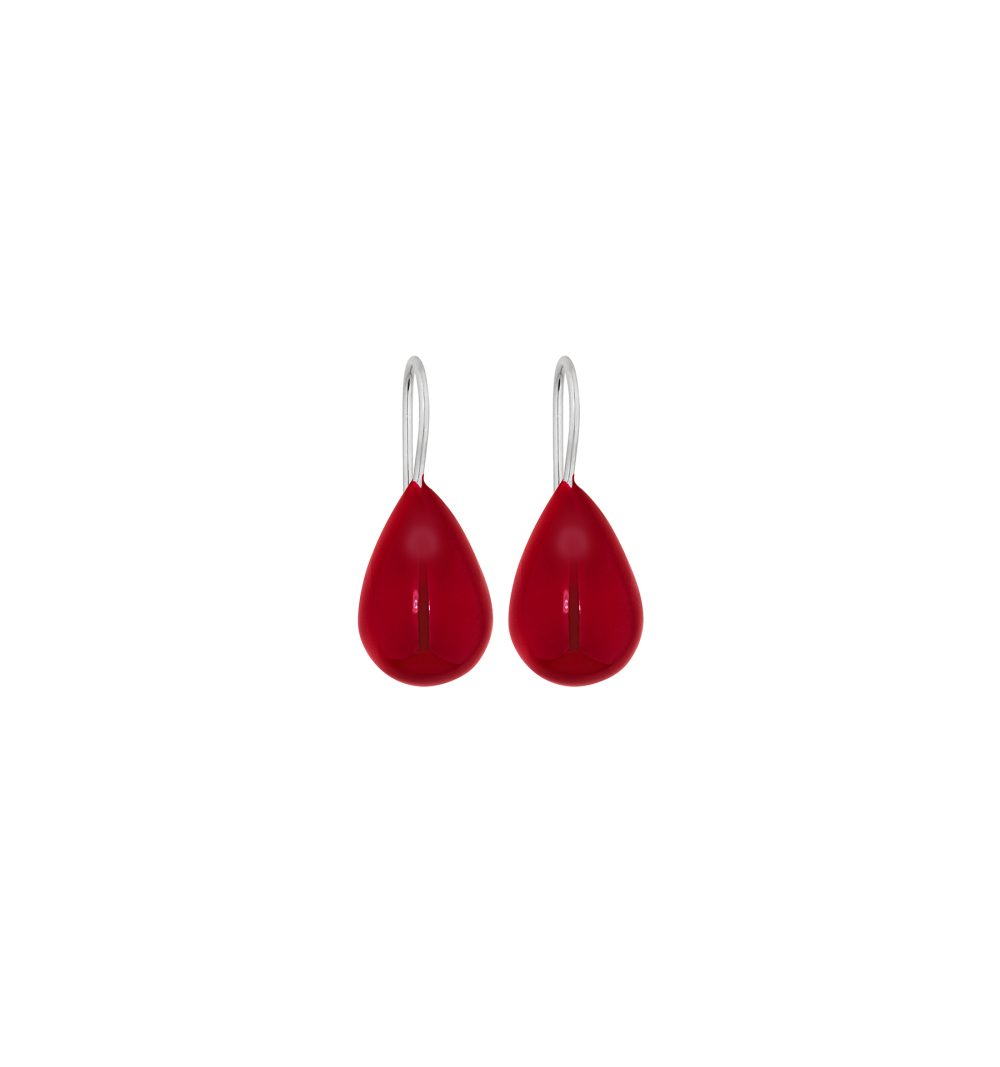 Mini Burgundy Fully Colored Drop Earrings