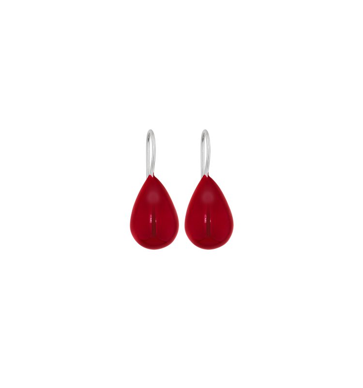 Mini Burgundy Fully Colored Drop Earrings