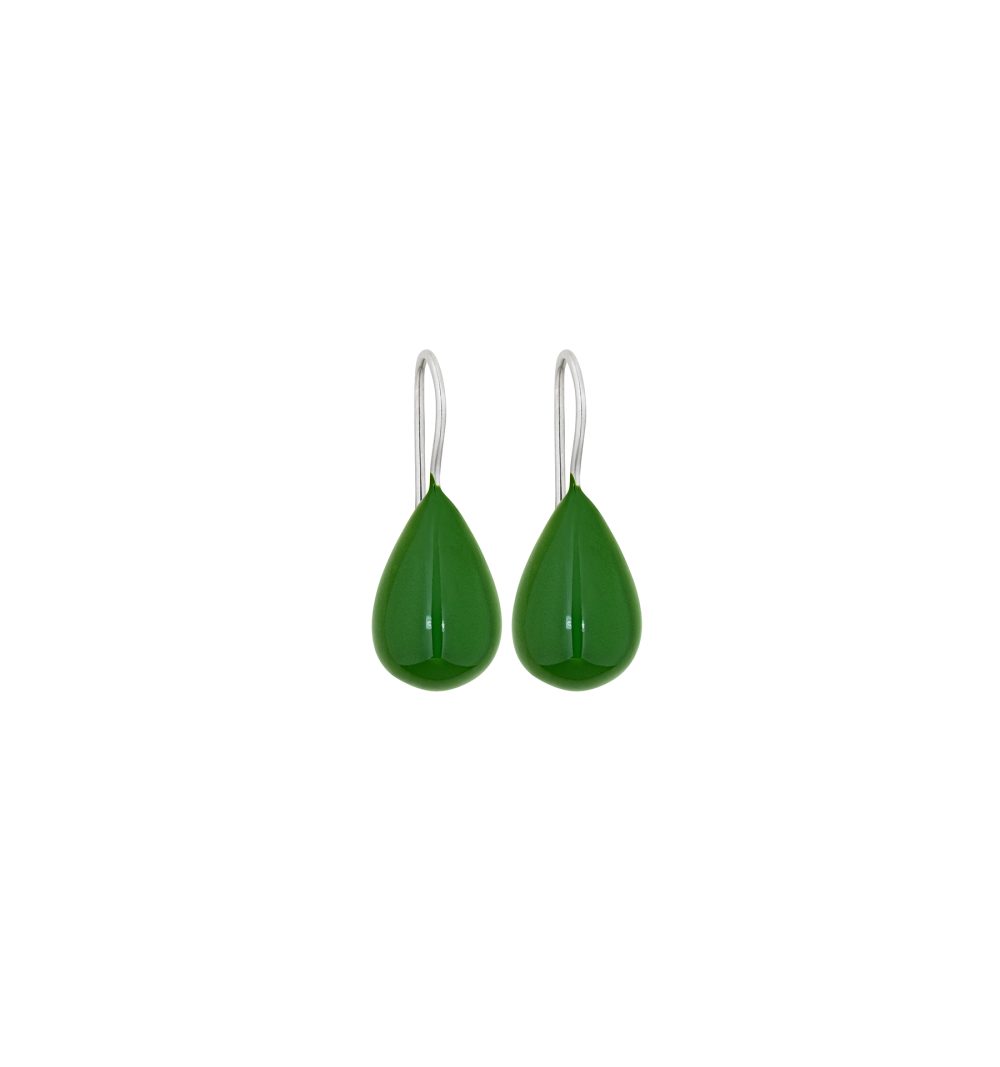Mini Forest Green Fully Colored Drop Earrings