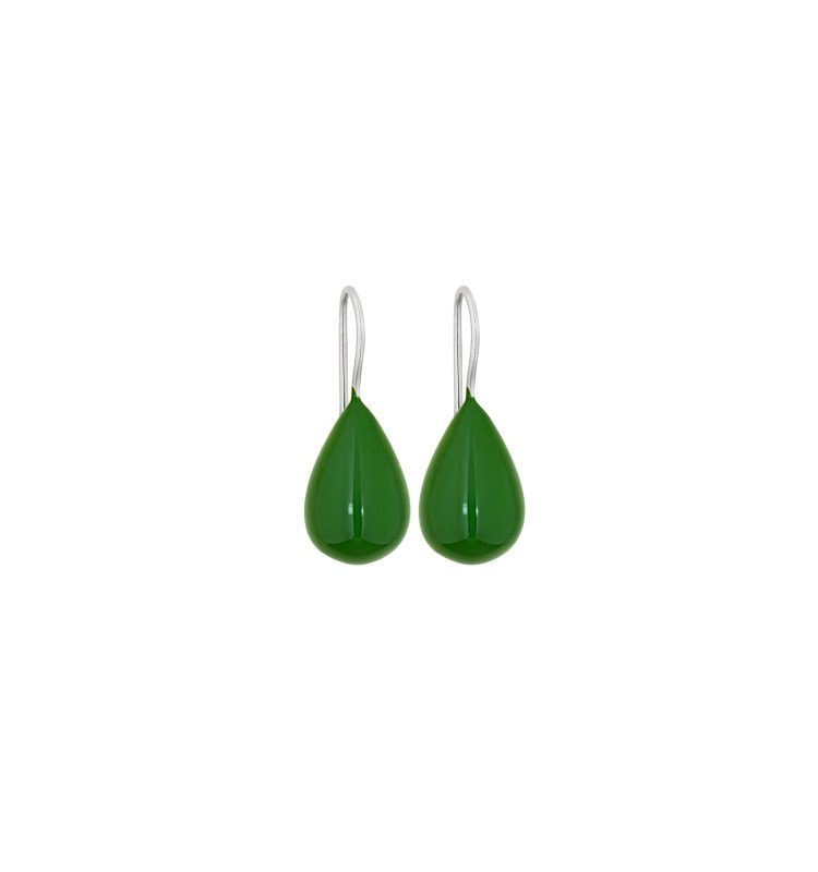 Mini Forest Green Fully Colored Drop Earrings
