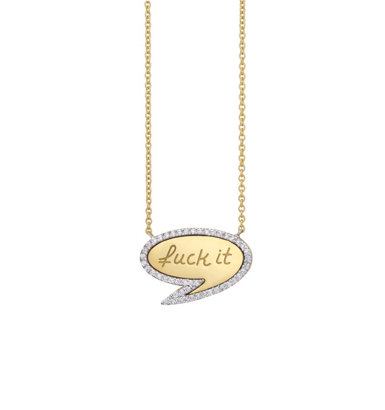 "Fuck it" brilliant thought bubble necklace