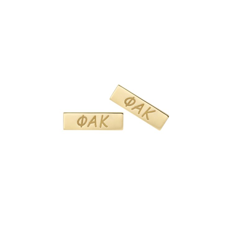"ΦΑΚ" gold earrings