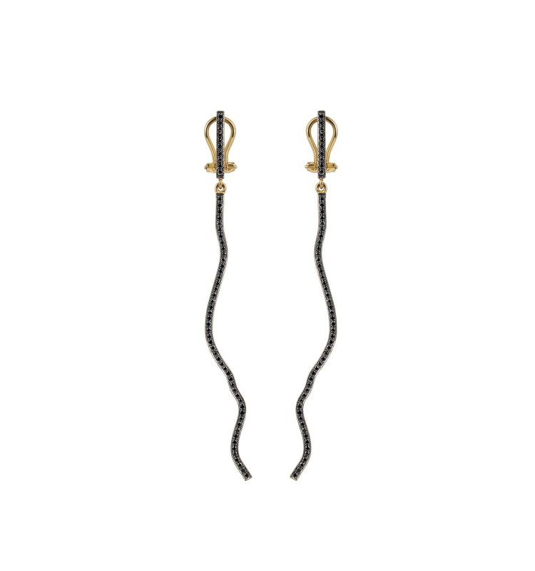 Fluid Black Diamond Earrings