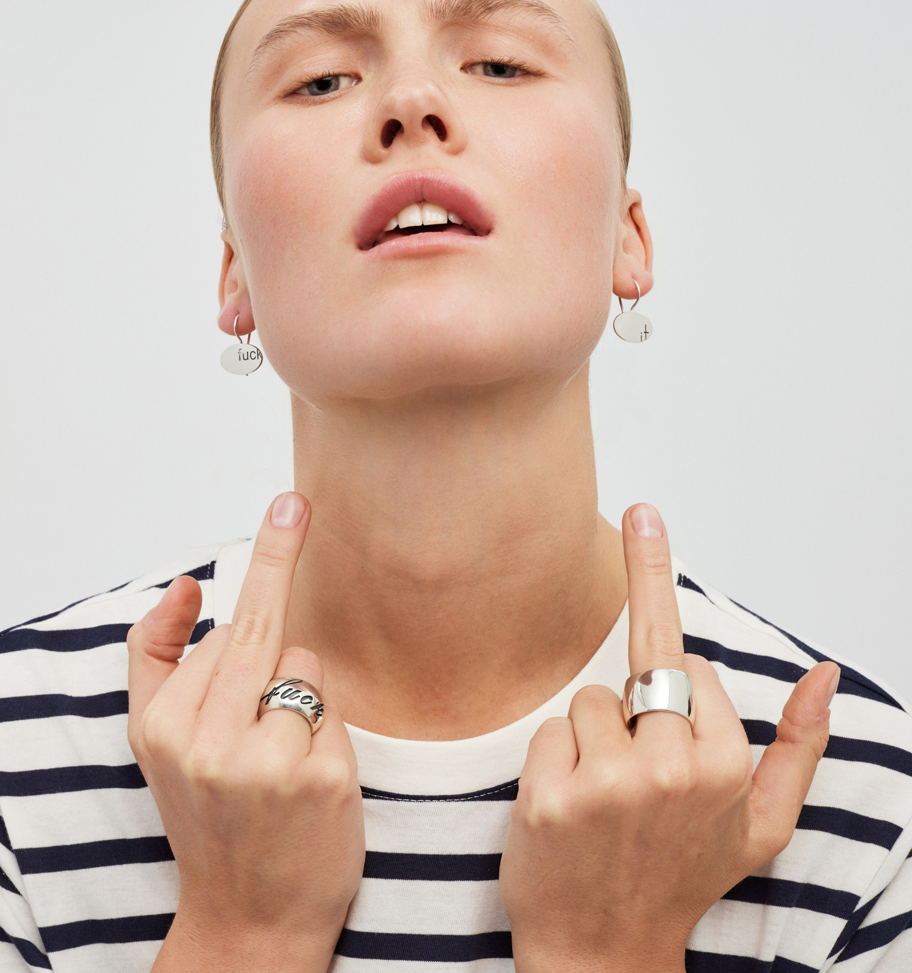 “Fuck It” Engraved Silver Band Ring II - Image 3