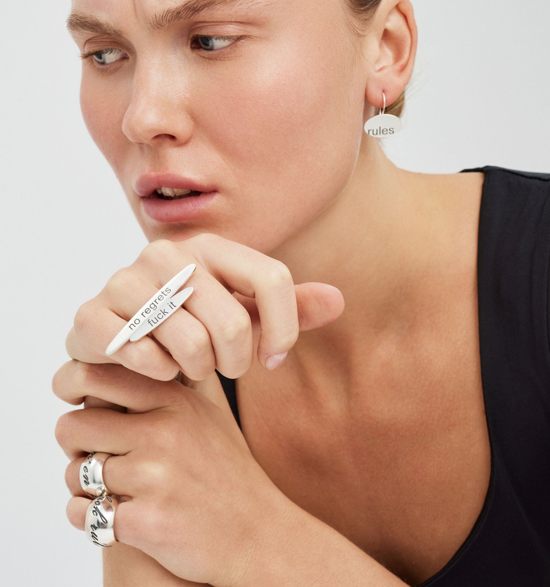 "FUCK IT" Silver Ring - Image 2