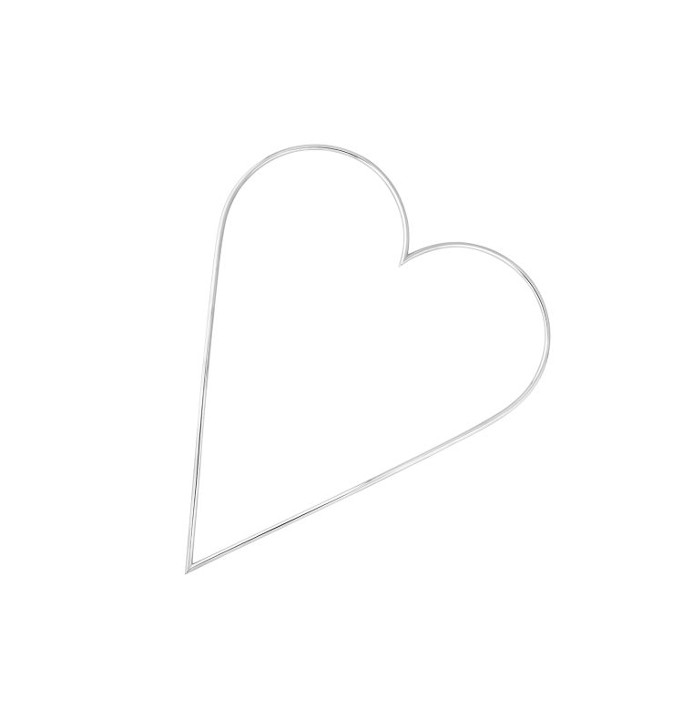 Sculptural Heart Necklace – Silver