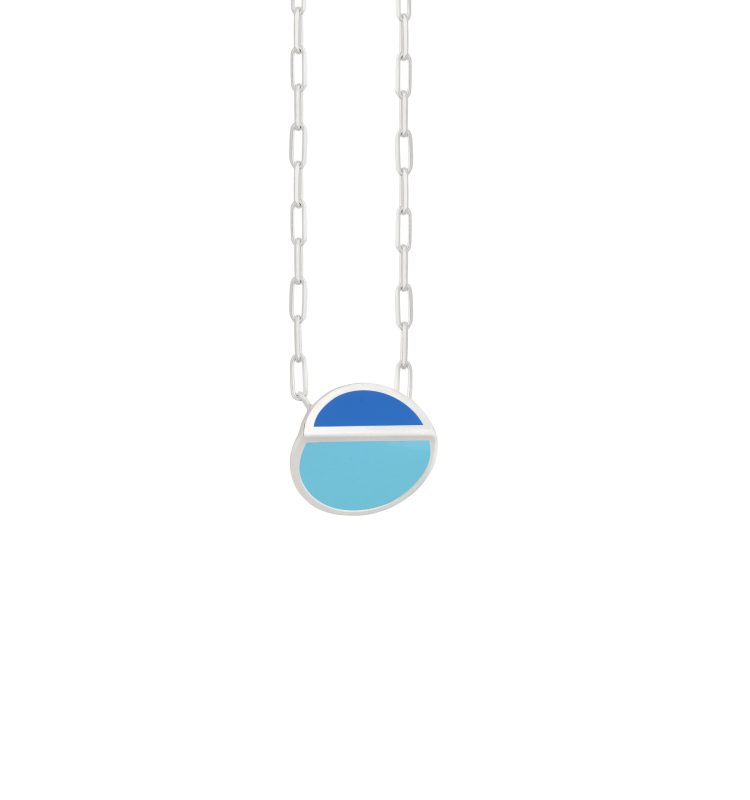 Turquoise kite silver necklace - 18