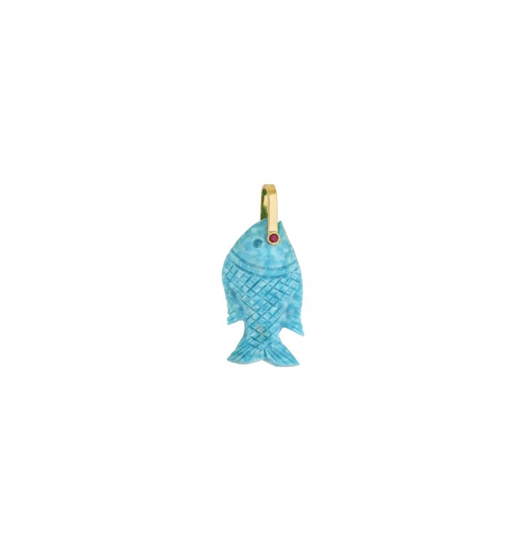 Hand Carved Turquoise Fish
