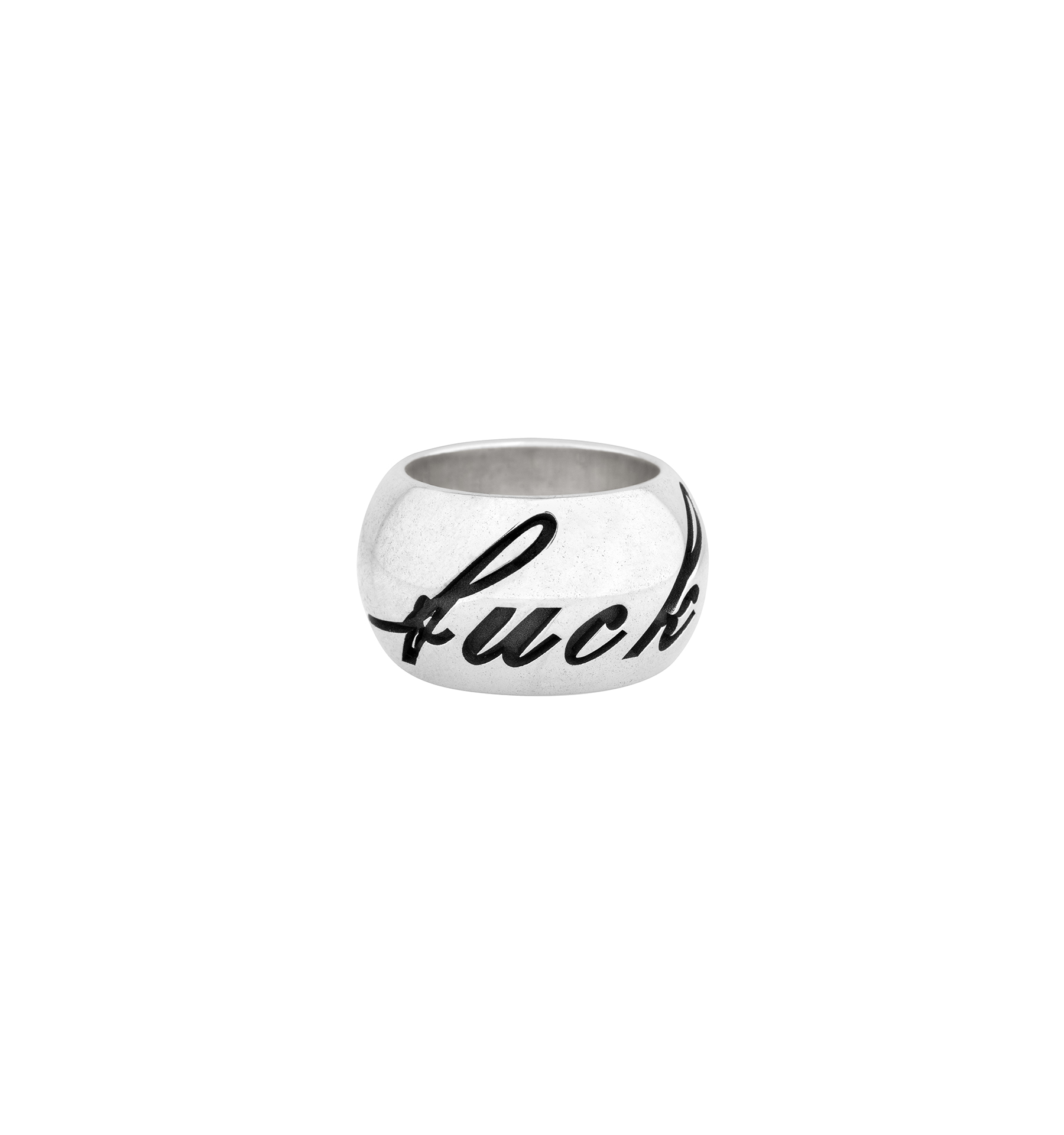 “Fuck It” Engraved Silver Band Ring II