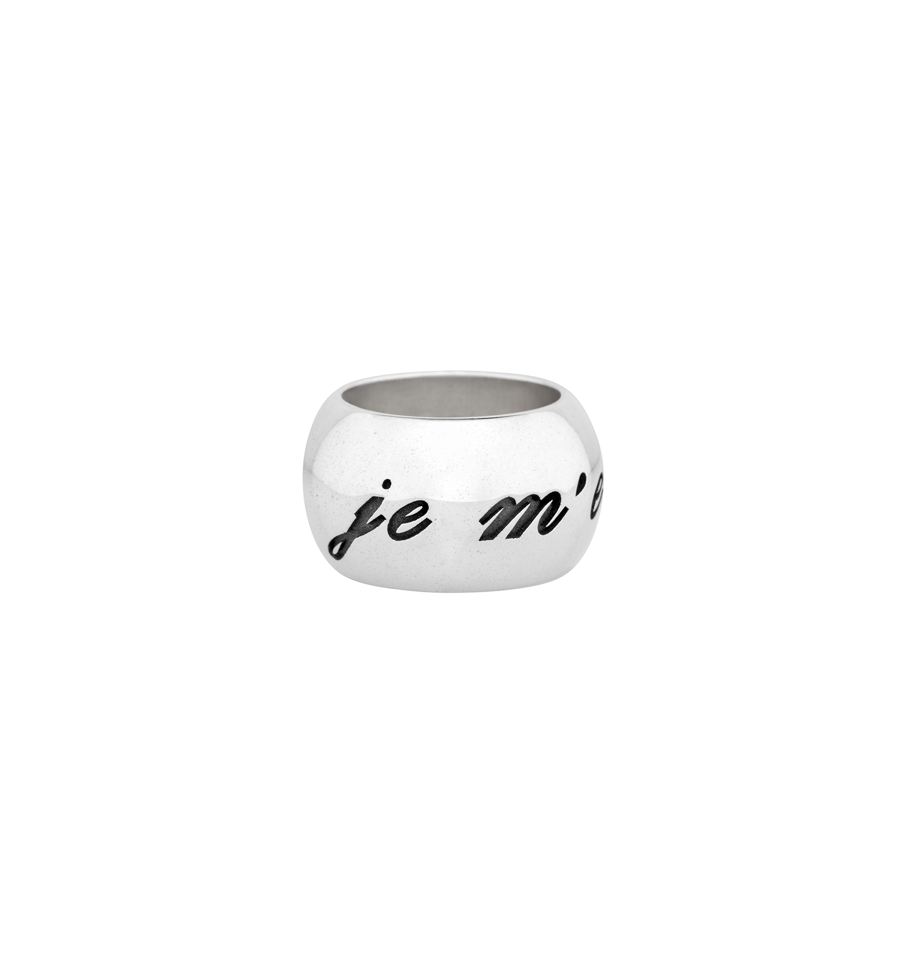 “Je m' en fous” Engraved Silver Band Ring II