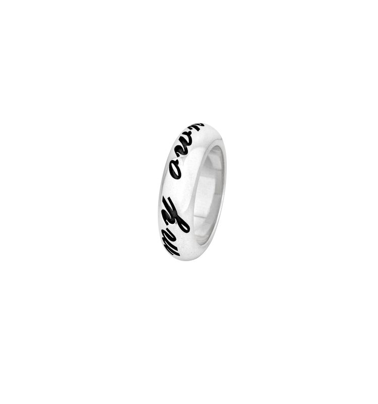 "My Own Way" Engraved Silver Band Ring I