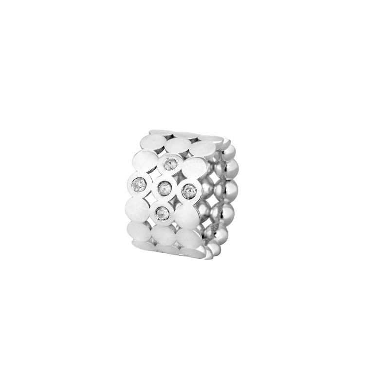 Triple Cyclos Diamond Silver Ring