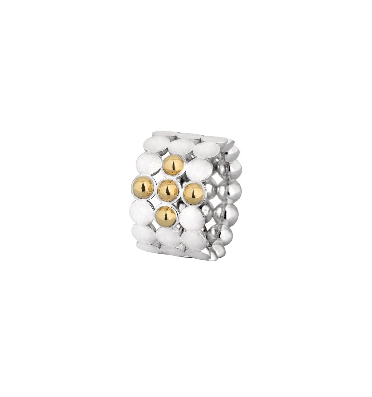 Triple Cyclos Gold & Silver Ring