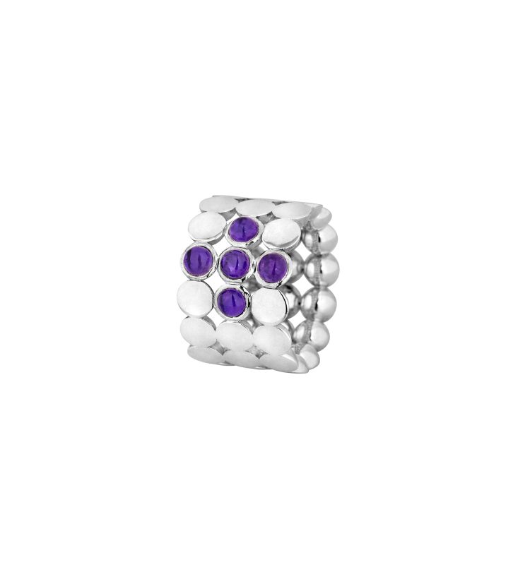 Triple Cyclos Amethyst & Silver Ring