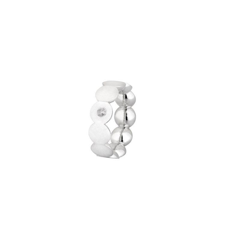 Half Cyclos Brilliant Silver Ring