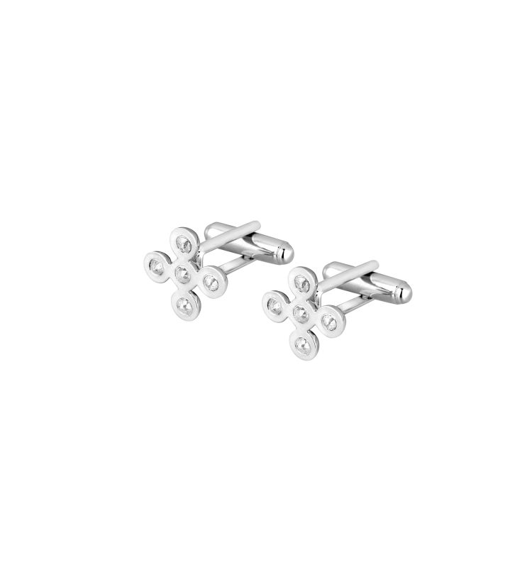 Half Cyclos Silver Cufflinks