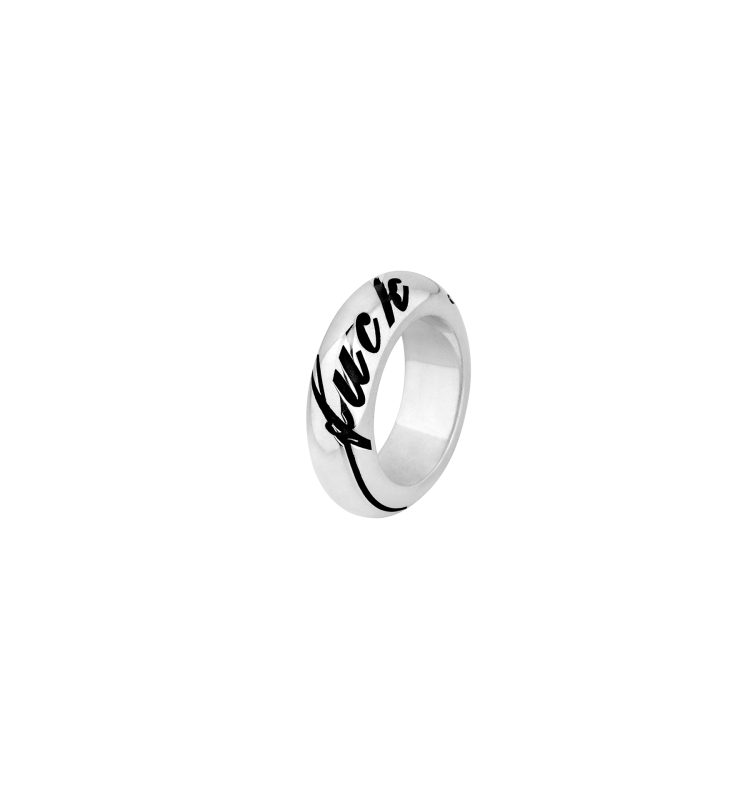 “Fuck It” Engraved Silver Band Ring I