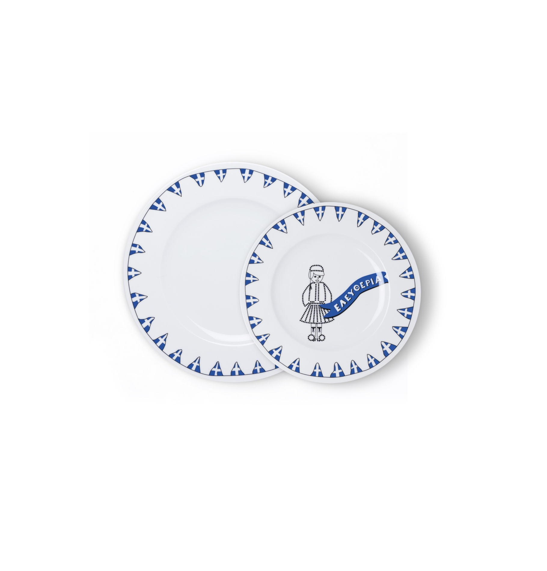 Blue Evzone Porcelain Plate - Image 3